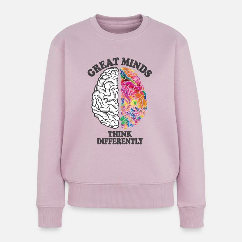 Große Köpfe denken anders Kreatives Gehirn - Frauen Premium Bio Pullover - Altrosa