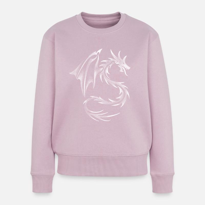 Dotwork Dragon - Frauen Premium Bio Pullover - Altrosa
