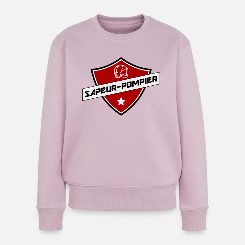 blason sapeur-pompier - Pull Premium bio Femme - rose poudré
