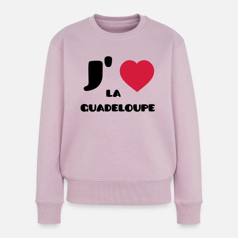 J'aime la Guadeloupe (V) - Pull Premium bio Femme - rose poudré