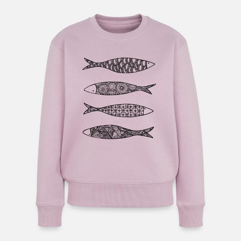 Sardinen - Frauen Premium Bio Pullover - Altrosa