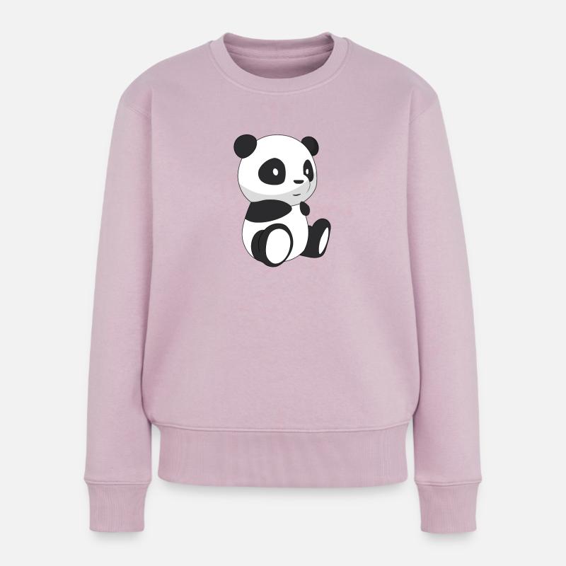 Panda, der lächelt - Frauen Premium Bio Pullover - Altrosa