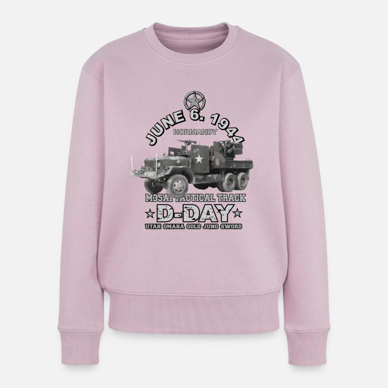 D-DAY M35A1 TAKTISCHE SPUR US ARMY - Frauen Premium Bio Pullover - Altrosa