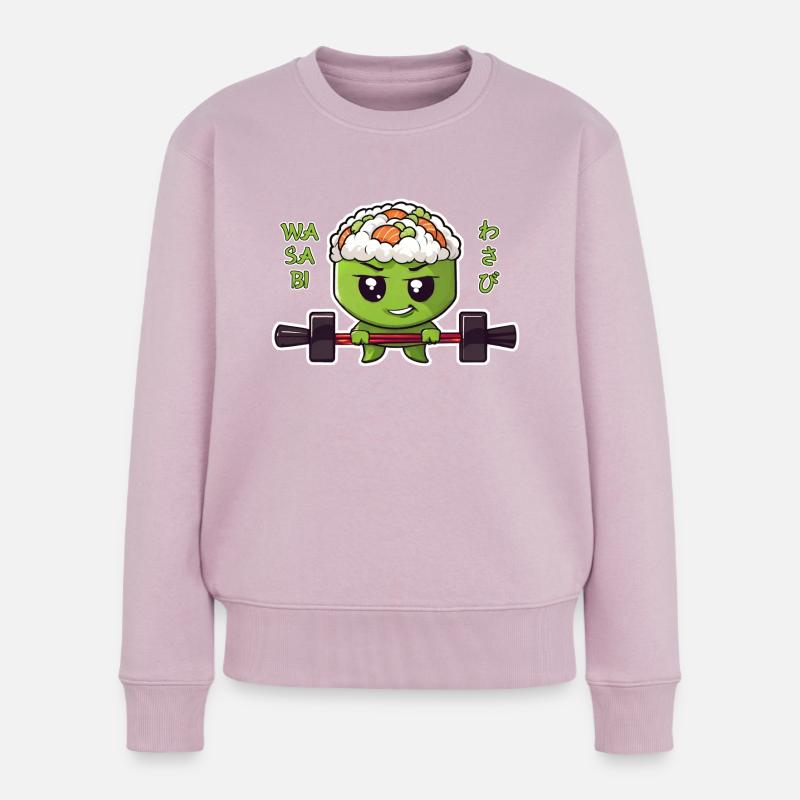 Wasabi mit Langhantel - Frauen Premium Bio Pullover - Altrosa