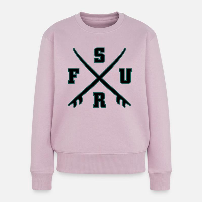 Surf Logo - Frauen Premium Bio Pullover - Altrosa