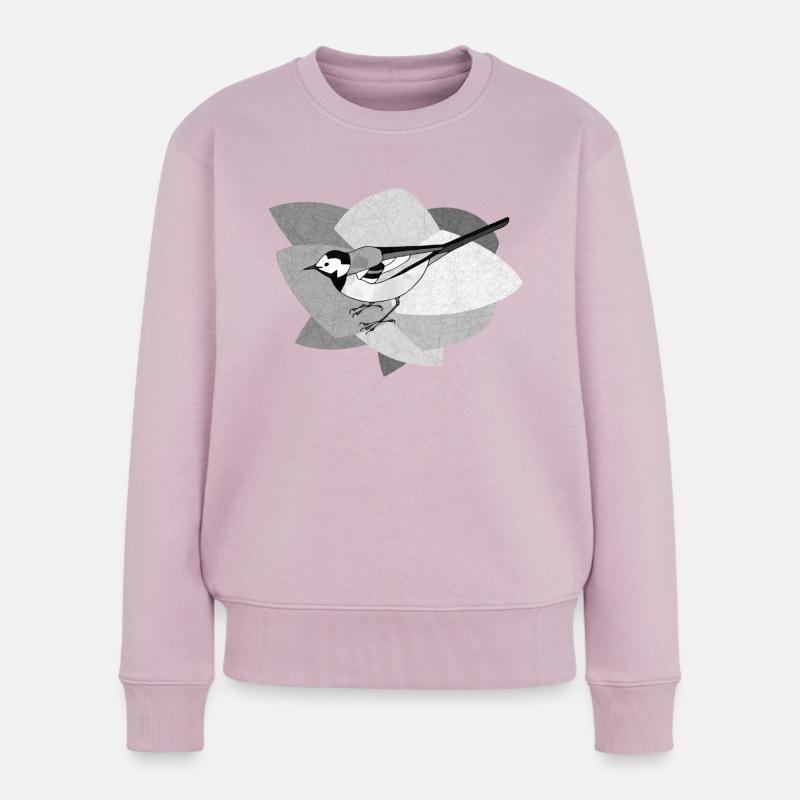 Bachstelze Vogel - Frauen Premium Bio Pullover - Altrosa