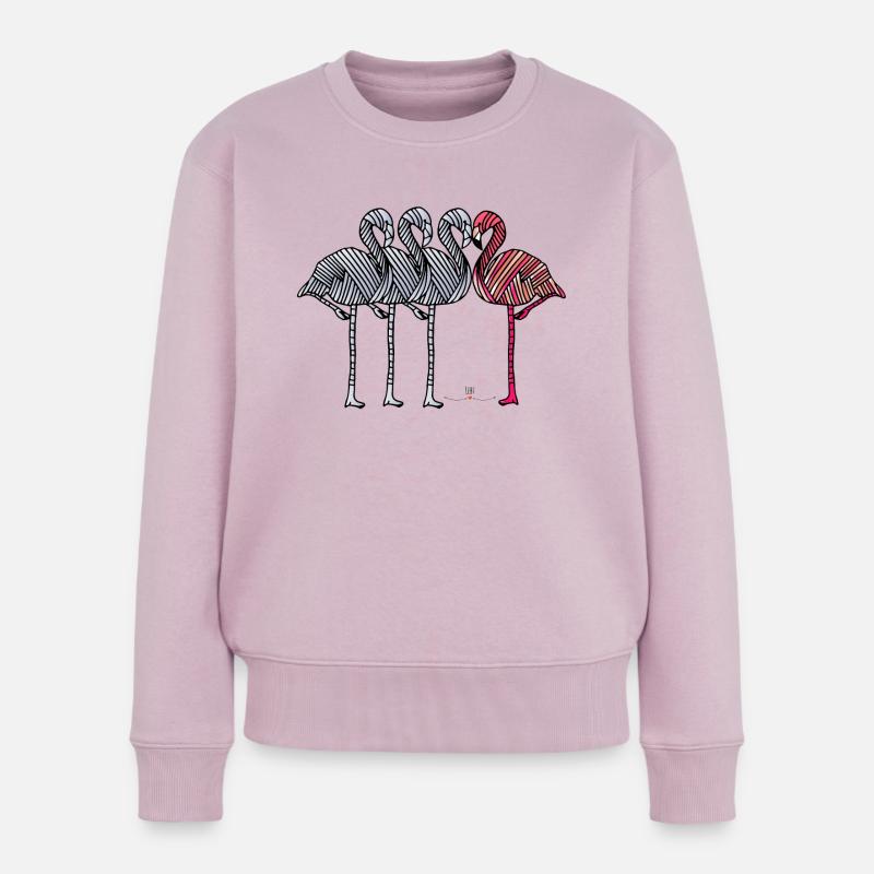 Ich bin ein Flamingo, ich darf das... - Frauen Premium Bio Pullover - Altrosa