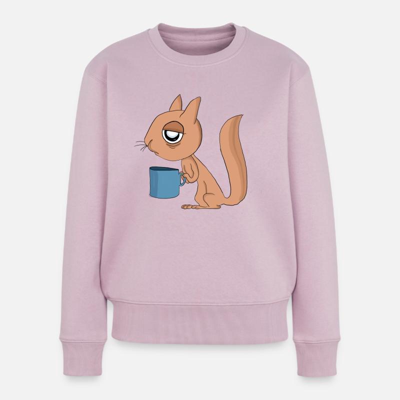 Eichhörnchen müde - Frauen Premium Bio Pullover - Altrosa