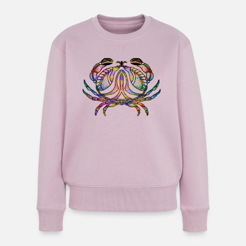 Krebs - Frauen Premium Bio Pullover - Altrosa
