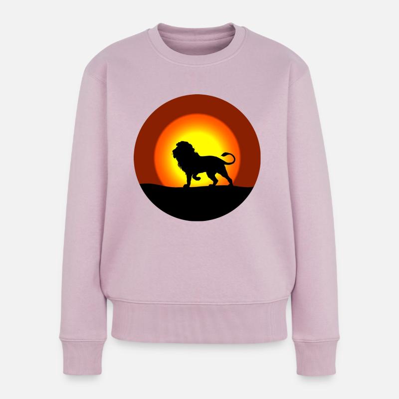Löwe vor Sonne - Frauen Premium Bio Pullover - Altrosa
