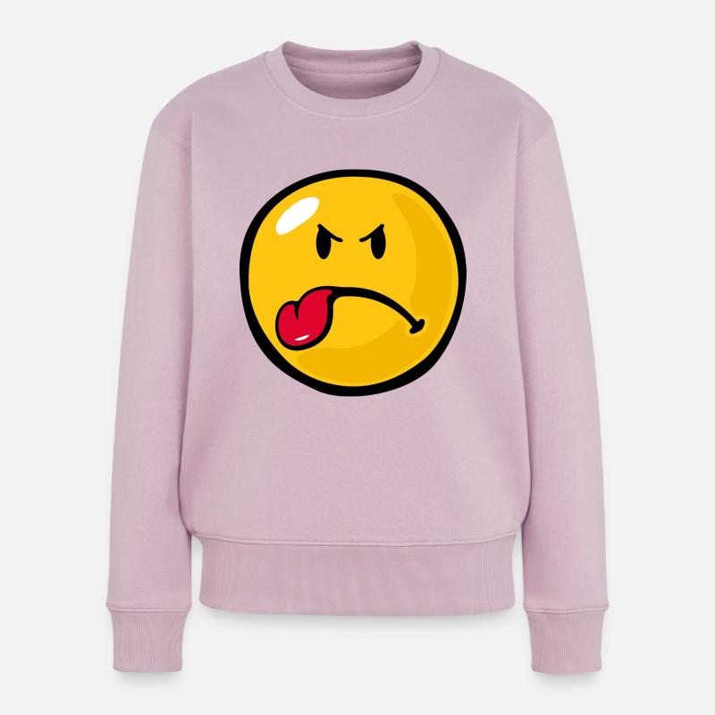 Smiley Anger Sour - Frauen Premium Bio Pullover - Altrosa