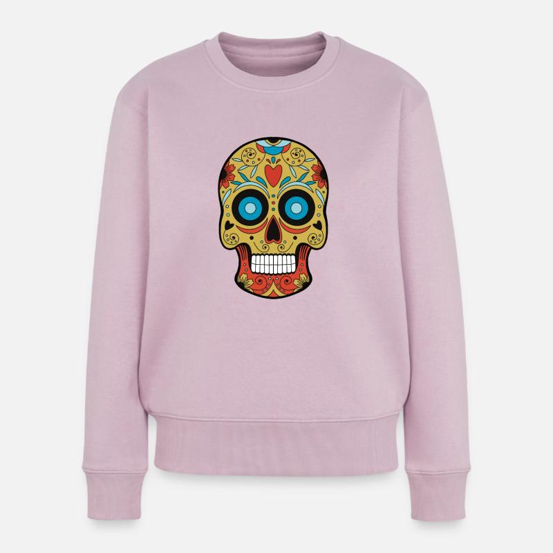 Mexikanischer Schädel - Frauen Premium Bio Pullover - Altrosa