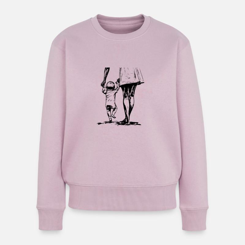 Mutter und Sohn - Sohn und Mutter - Frauen Premium Bio Pullover - Altrosa