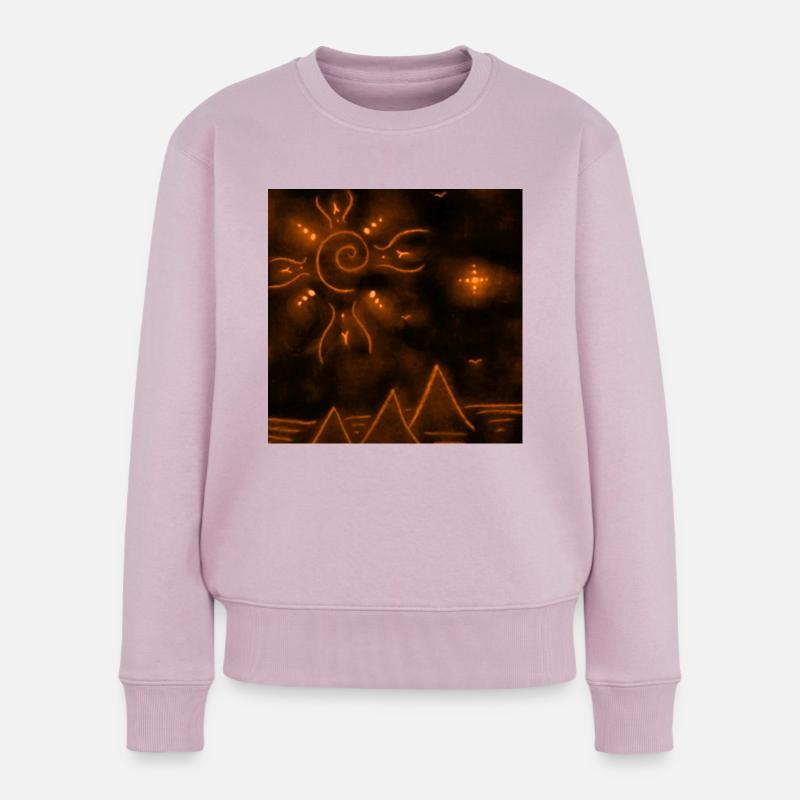 SOLEIL ET PYRAMIDES ORANGES - Pull Premium bio Femme - rose poudré