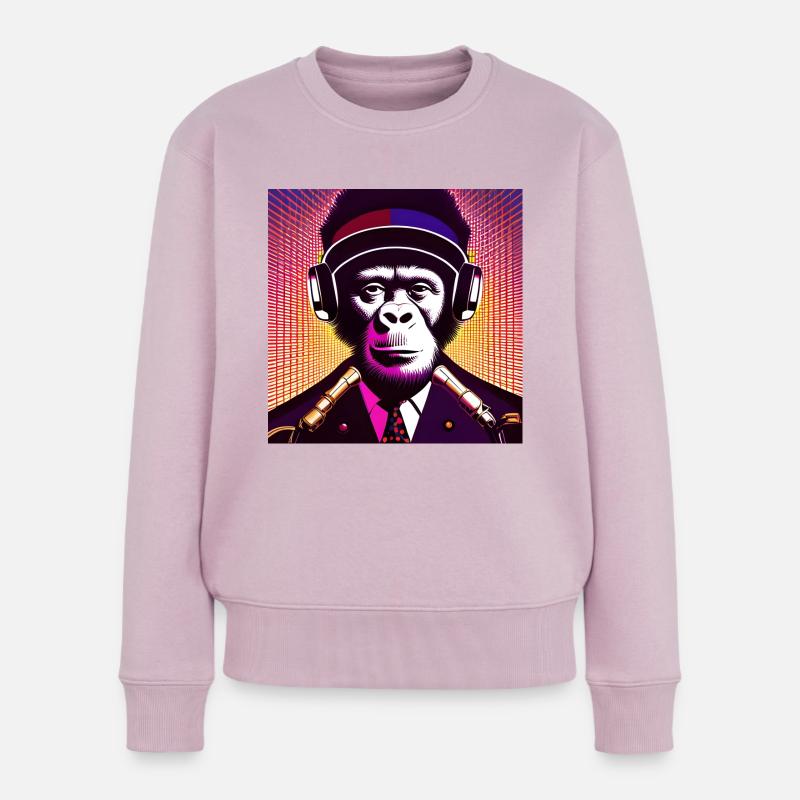 Affen-Präsident - Frauen Premium Bio Pullover - Altrosa