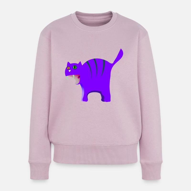 Gros chat - Pull Premium bio Femme - rose poudré