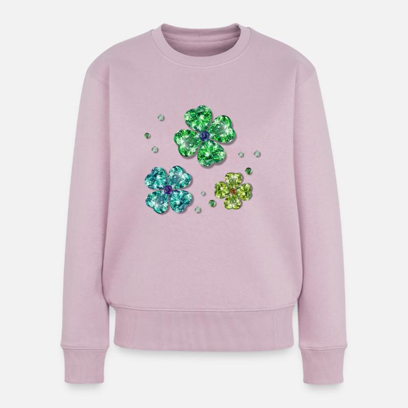 Kleeblätter - Frauen Premium Bio Pullover - Altrosa