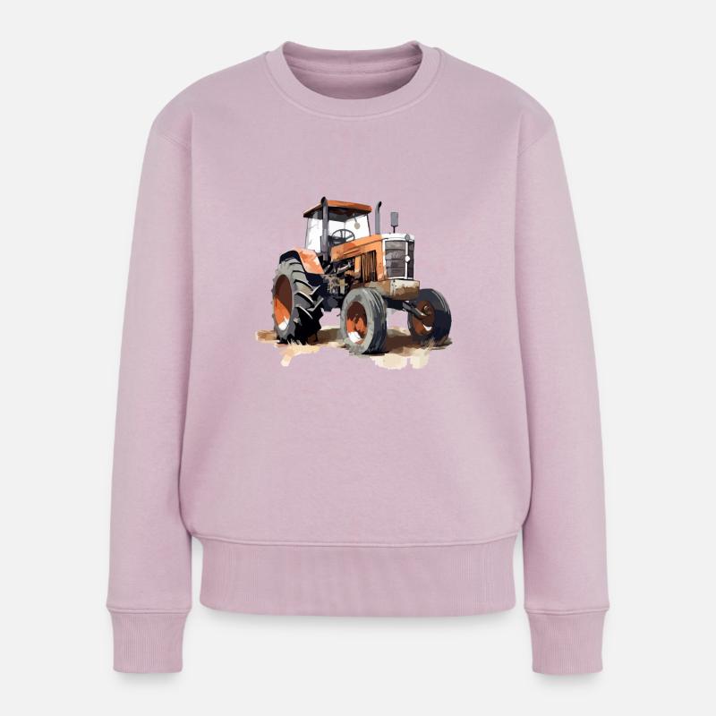Orange Traktor Nr. 2 - Frauen Premium Bio Pullover - Altrosa