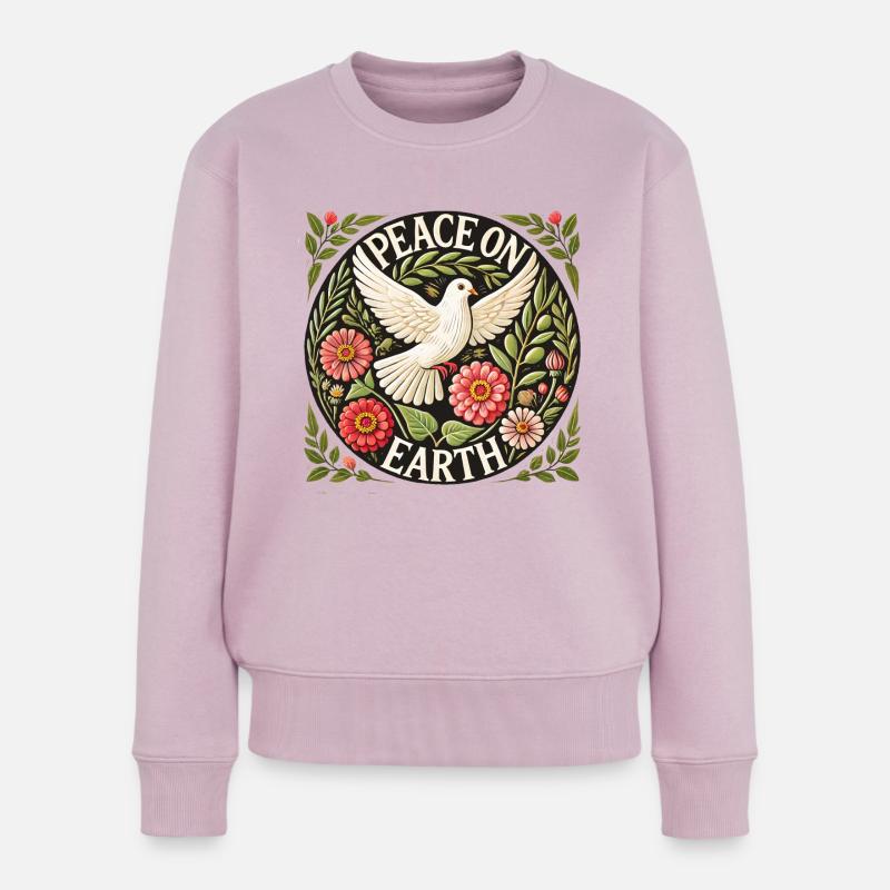 Friede auf Erden - Frauen Premium Bio Pullover - Altrosa