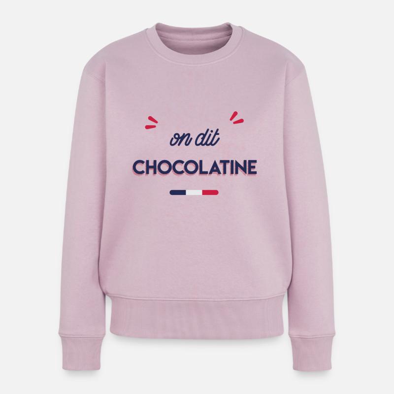On dit chocolatine - Pull Premium bio Femme - rose poudré