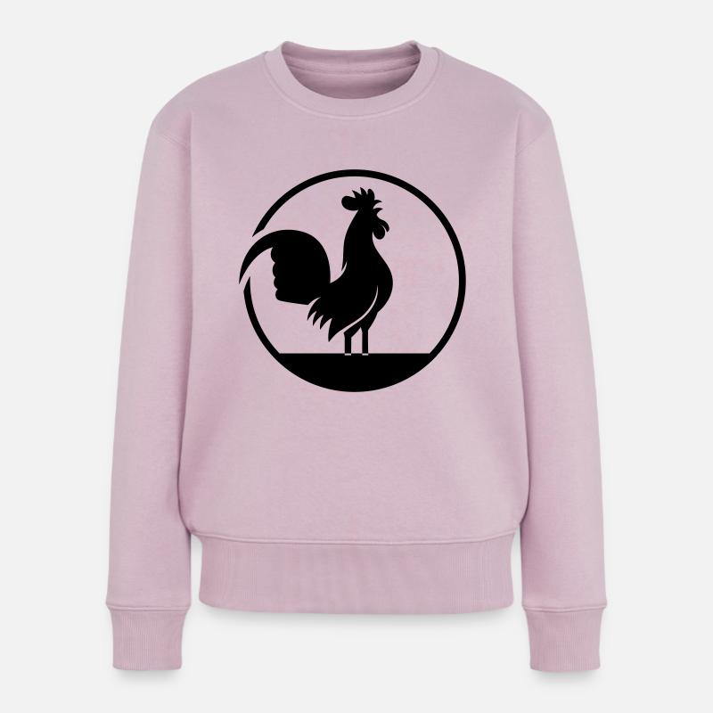 der Gesang des Hahns - Frauen Premium Bio Pullover - Altrosa