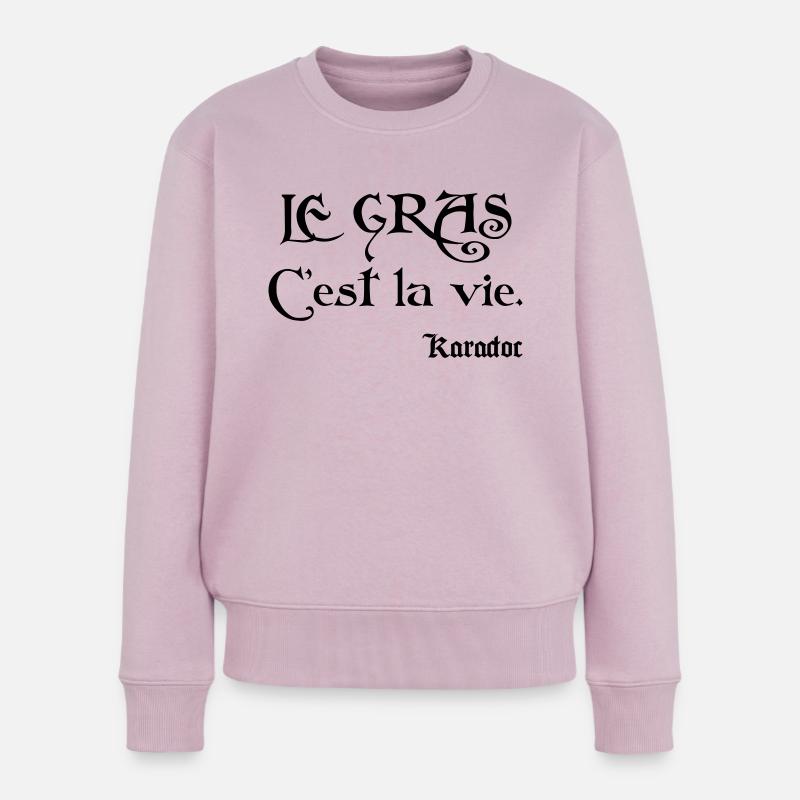 Le gras c'est la vie. Karadoc - Pull Premium bio Femme - rose poudré