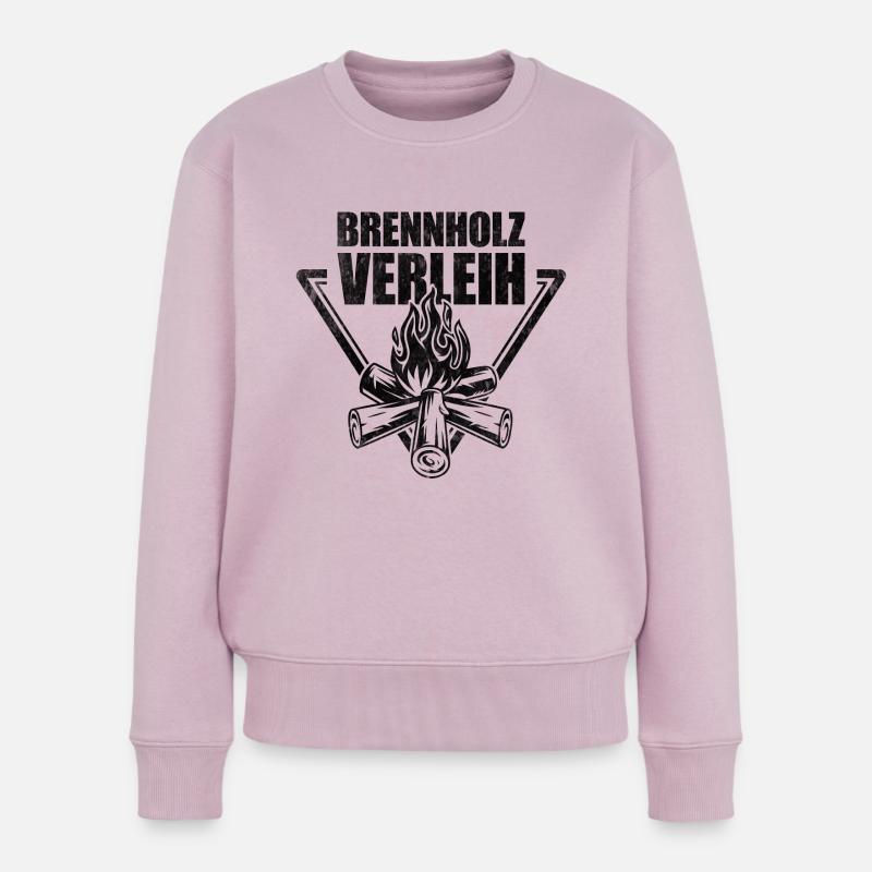 Brennholz Verleih - Frauen Premium Bio Pullover - Altrosa
