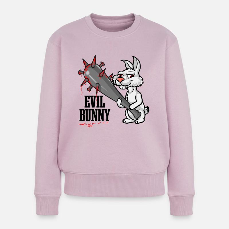 Böser Hase | Böses Hasi | Evil Rabbit - Frauen Premium Bio Pullover - Altrosa