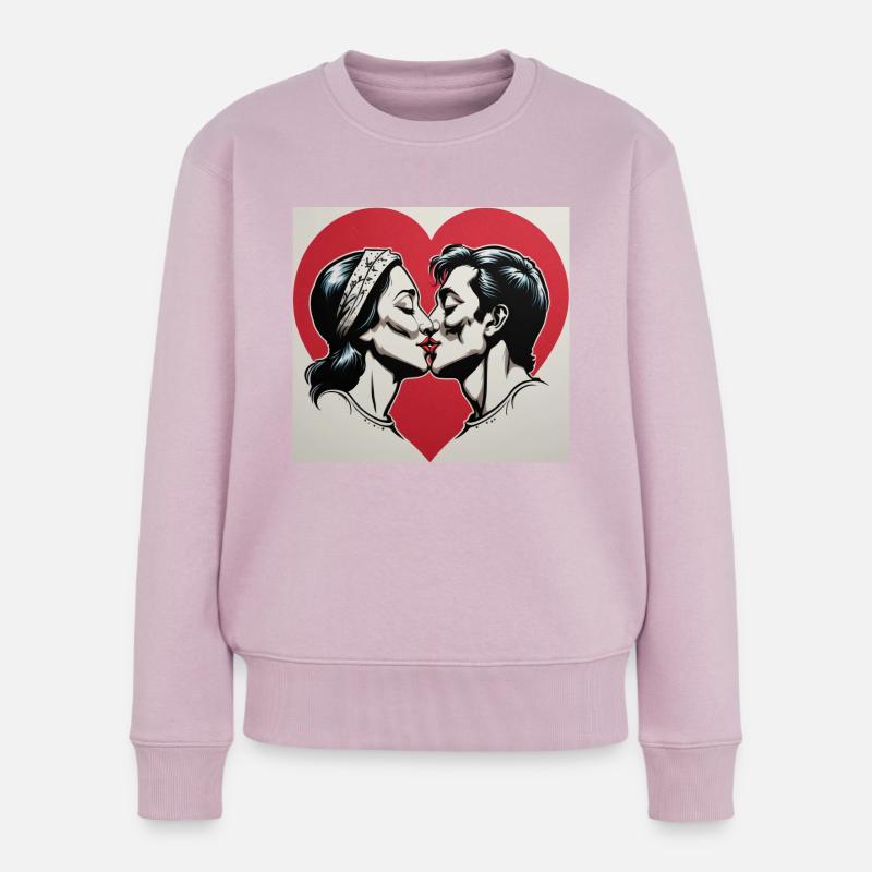 Küssen - Frauen Premium Bio Pullover - Altrosa
