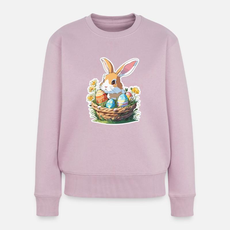 Osterhase / Ostern / Eier / Feiertage / Osterfest - Frauen Premium Bio Pullover - Altrosa