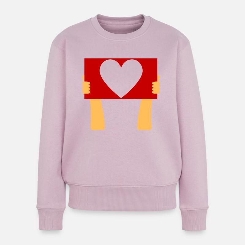 Zeichen der Liebeserklärung - Frauen Premium Bio Pullover - Altrosa