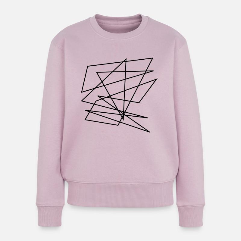 Kunst Abstarkt Linien - Frauen Premium Bio Pullover - Altrosa