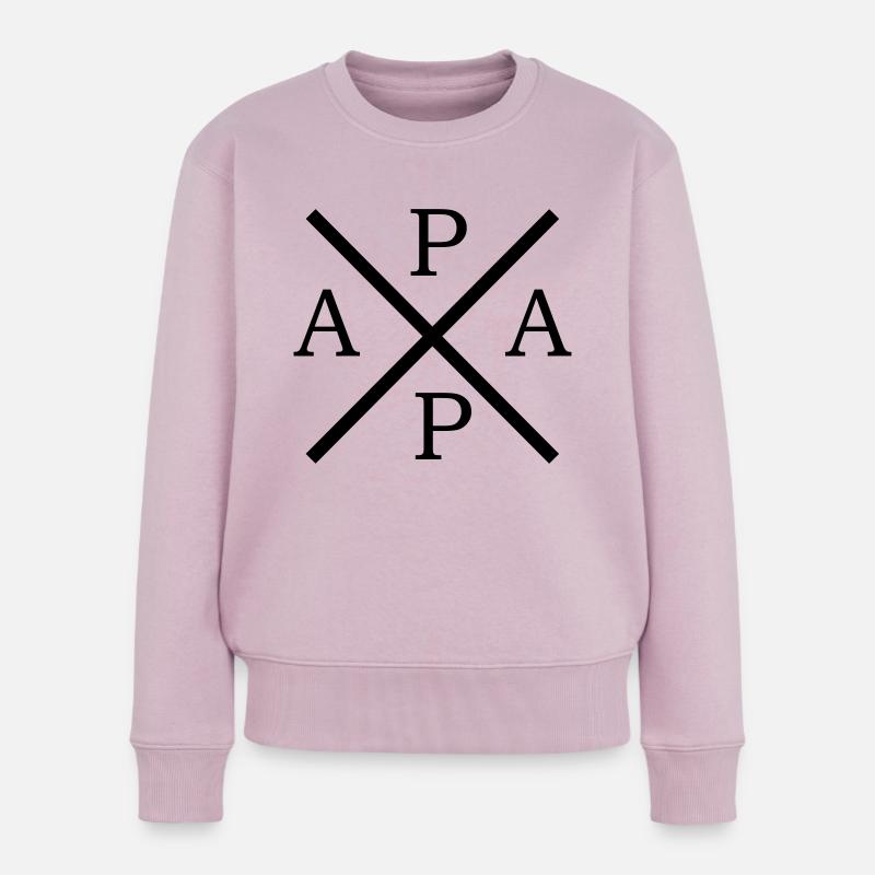 papa - Frauen Premium Bio Pullover - Altrosa