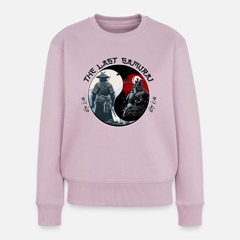 ying yang samurai - Frauen Premium Bio Pullover - Altrosa