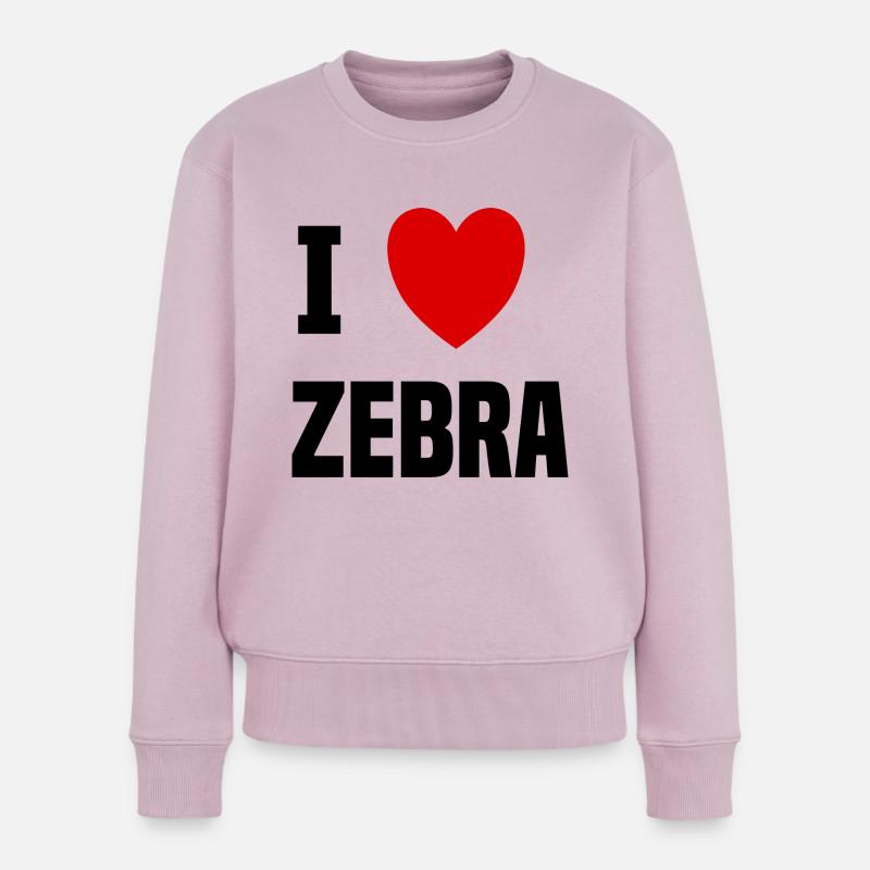Ich liebe Zebra - Frauen Premium Bio Pullover - Altrosa