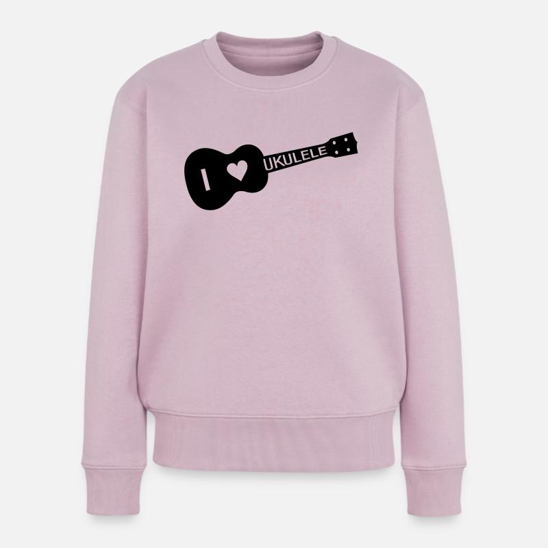 I love UKULELE - Frauen Premium Bio Pullover - Altrosa
