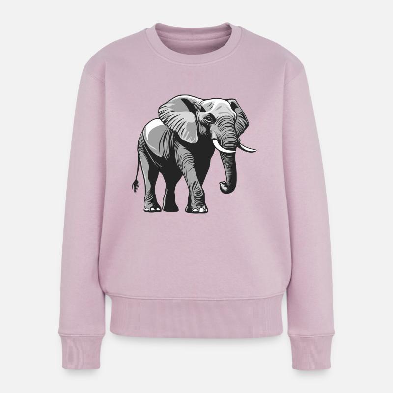 éléphant gris - Pull Premium bio Femme - rose poudré