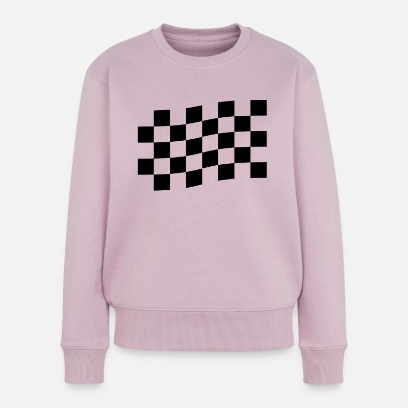 drapeau à damiers - Pull Premium bio Femme - rose poudré