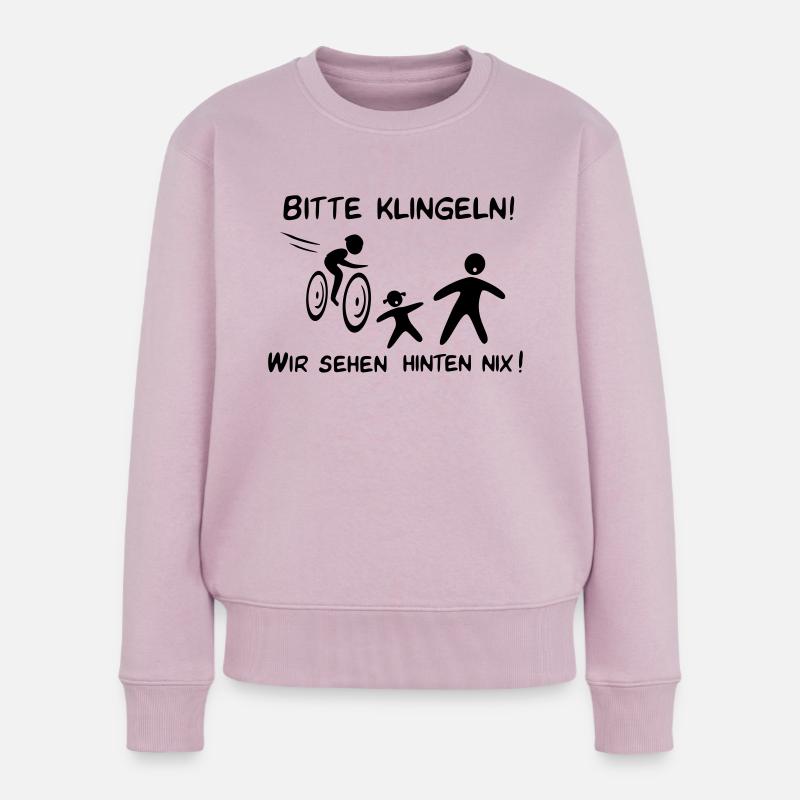 Bitte klingeln! Radfahrer-Kind - Frauen Premium Bio Pullover - Altrosa