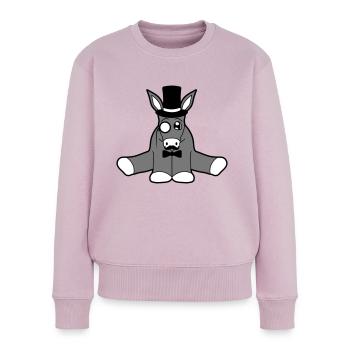 reich sir herr gentlemen mustache schnurrbart mono - Frauen Premium Bio Pullover - Altrosa - Vorne - Julia (174cm)