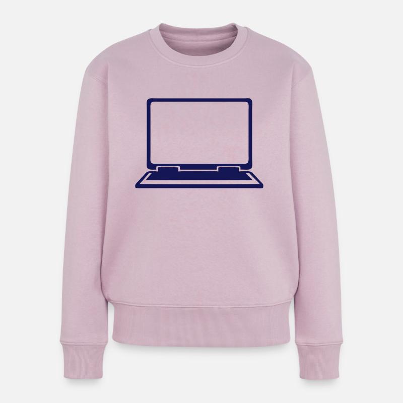 ordinateur portable computer icone 802 - Pull Premium bio Femme - rose poudré