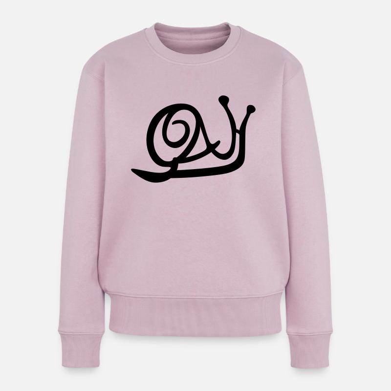 Glücklicher Garten der schwarzen Schnecke - Frauen Premium Bio Pullover - Altrosa