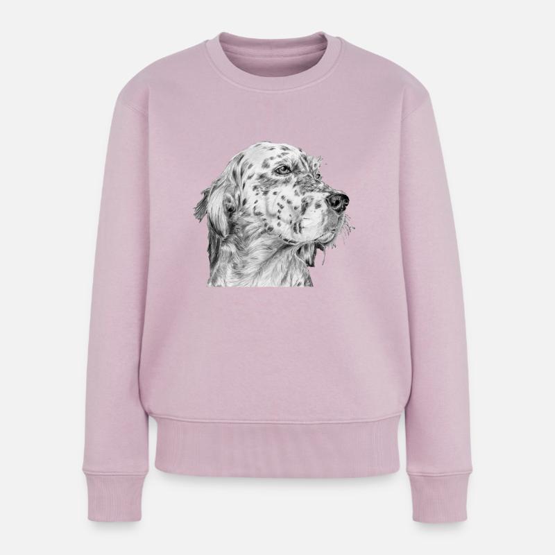 Setter anglais anglais - Pull Premium bio Femme - rose poudré