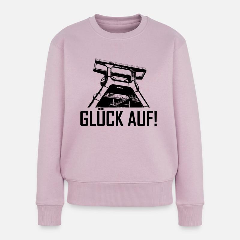 Glück auf - Frauen Premium Bio Pullover - Altrosa