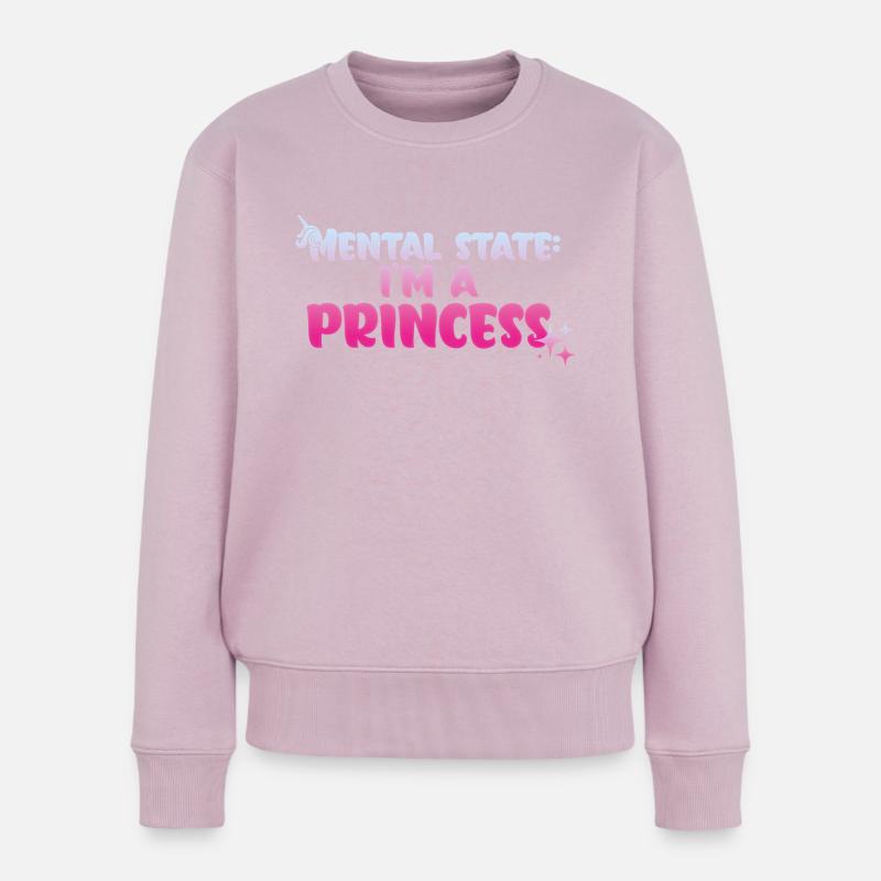 Geisteszustand: Ich bin eine Prinzessin - Frauen Premium Bio Pullover - Altrosa
