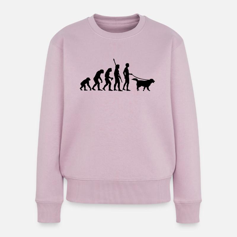 evolution_dog - Frauen Premium Bio Pullover - Altrosa