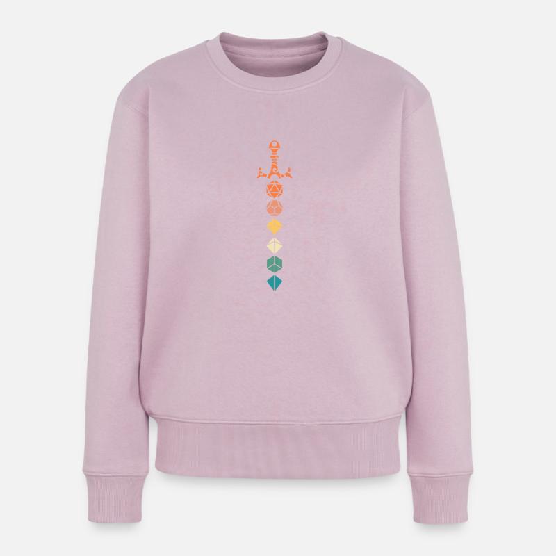 Retro Polyedrisches Würfelset Schwert des Paladins - Frauen Premium Bio Pullover - Altrosa