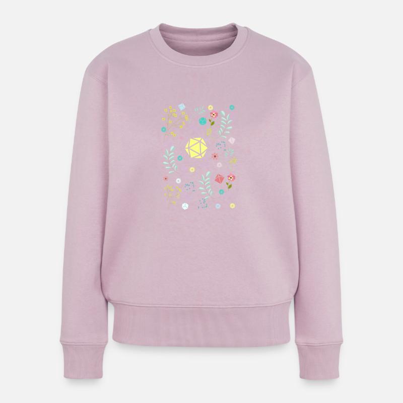 Druiden Polyedrische Würfel Set Blumen - Frauen Premium Bio Pullover - Altrosa