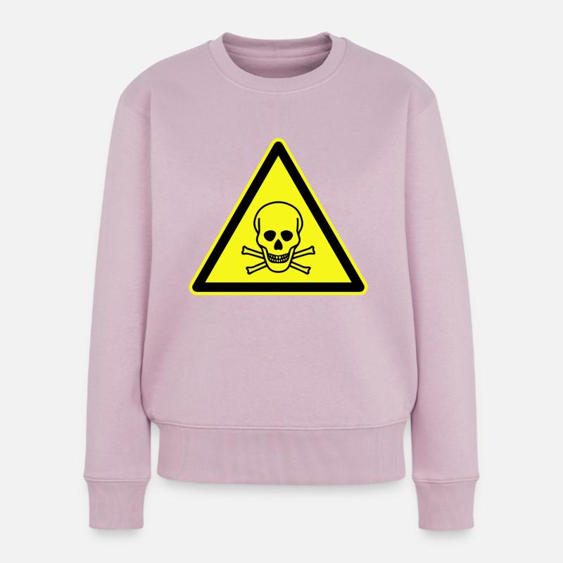 Giftige Warnung. Giftige Warnung - Frauen Premium Bio Pullover - Altrosa