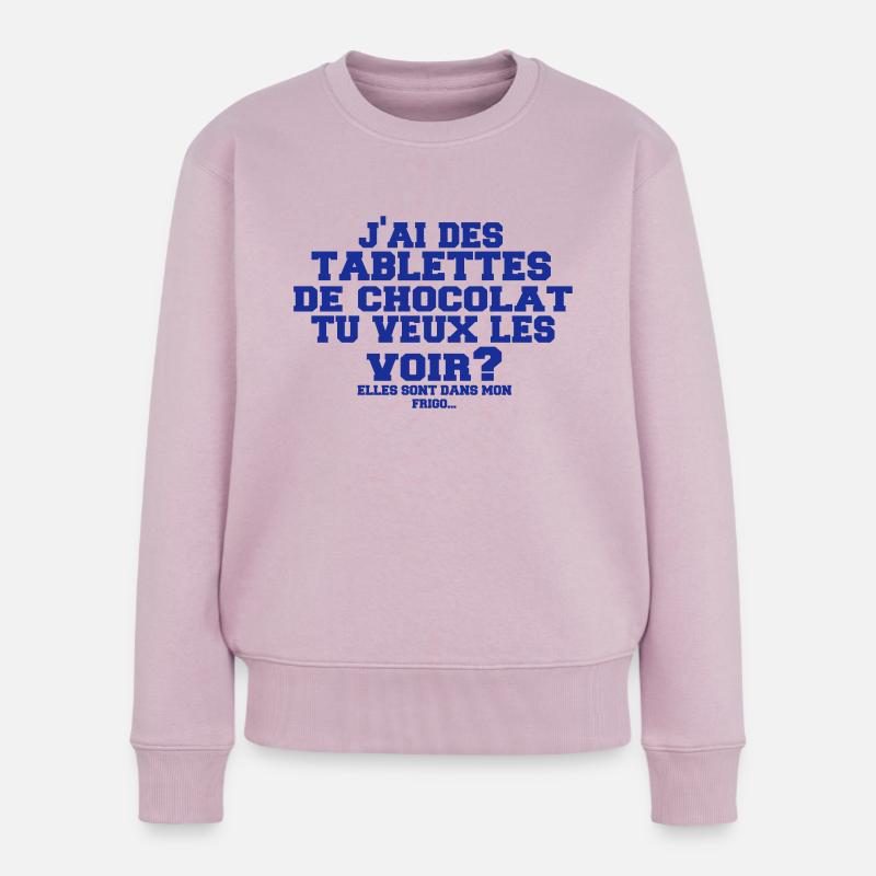 tablettes de chocolat - Pull Premium bio Femme - rose poudré